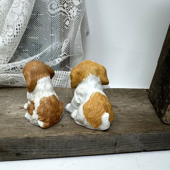 Two Vintage Ceramic Puppy Figurines - Hand-Painted Collectibles  Homco Dogs - Picture 4 of 8